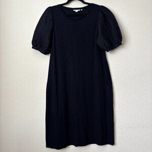Chico's Textured Puff Sleeve Cotton Modal Blend Dress